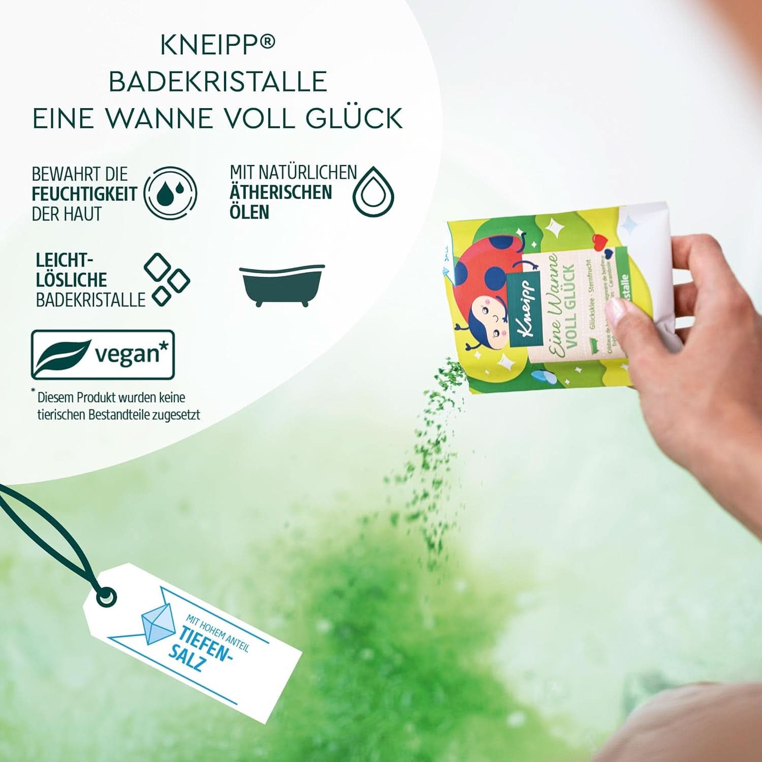 Kneipp, cristaux de bain, aux extraits naturels de carambole et de trèfle porte-bonheur, avec une forte proportion de sel de Luisenhaller, 60 grammes Douche et bain Naty Shop