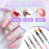Sularpek 6 pcs Nagel Pinsel, Nail Art Pinsel, Pinsel Nageldesign, Nagel Pinsel Set, Nail Art Dotting Tools avec 1 pinceau éponge applicateur, Nageldesign Zubehör pour DIY Nail Art Design