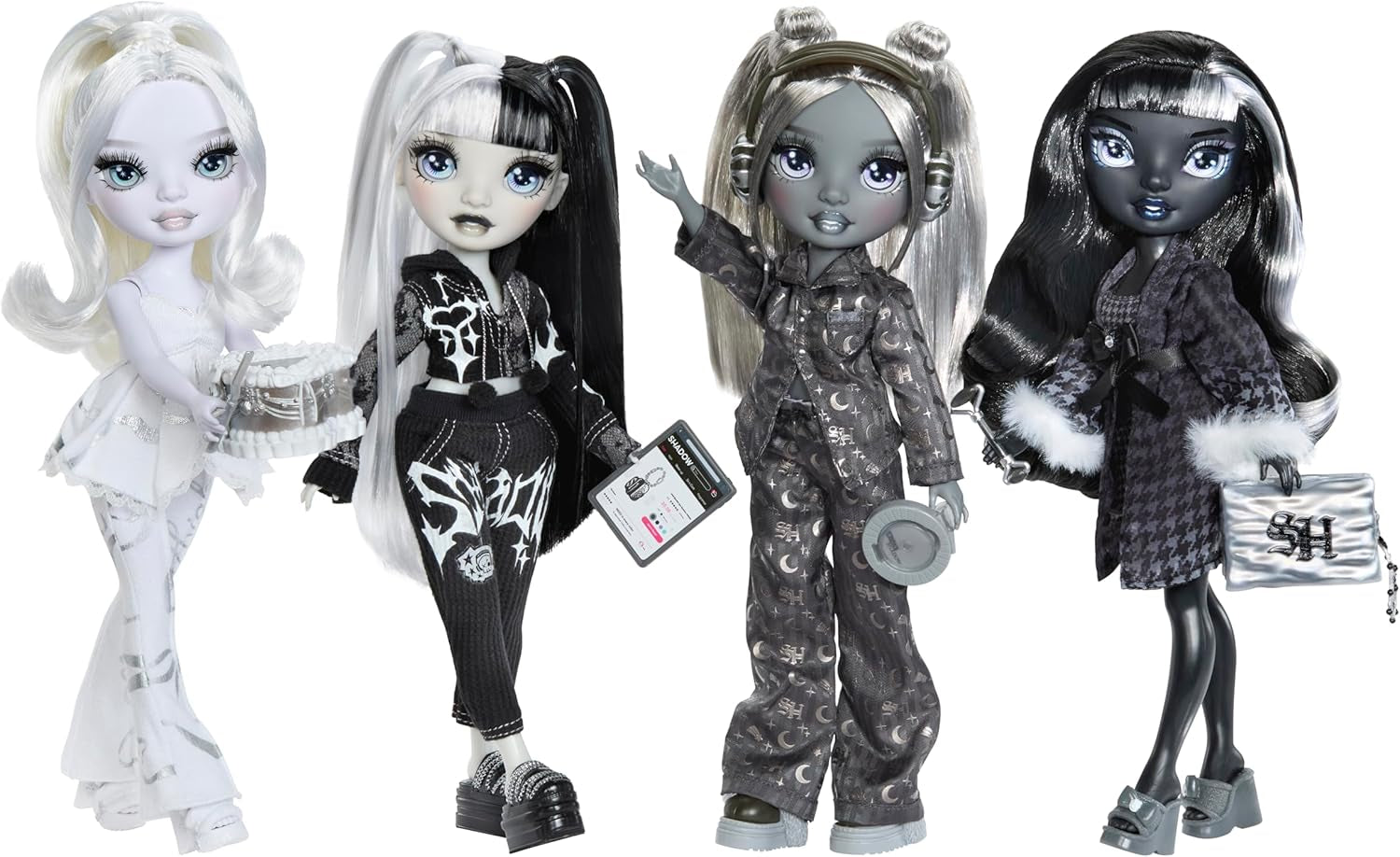 Rainbow High Shadow High Girl's Night - Luna Madison – Poupée mode 28 cm en gris, cheveux gris et tenue avec accessoires et vêtements – Pour petits et enfants à partir de 6 ans
