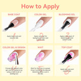 Makartt Blooming Gel Vernis à Ongles – 15 ml Blooming Gel Vernis à Ongles Extension avec Couleur Marbre, Gel Peinture, DIY Manucure Designs d'Ongles, Fleurs, Animaux, Aquarelle, Kit de Manucure Magique
