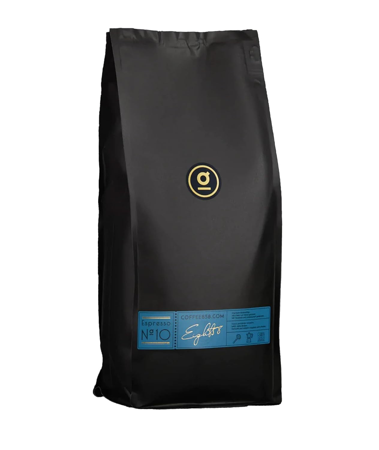 Espresso N°10 de Coffee858 - Mélange d'espresso fort et épicé, composé de 70% de grains Arabica du Brésil et 30% de Robusta (1000g)