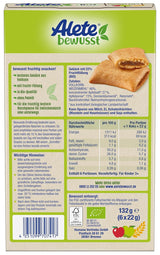 Alete Tartes tranchées bio aux grains entiers et aux pommes 6 x 22 g
