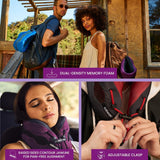 Cabeau Cool Oreiller de voyage longue distance – Evolution Cool – Mousse à mémoire de forme avec aérations – Compact avec étui de transport (Rouge)