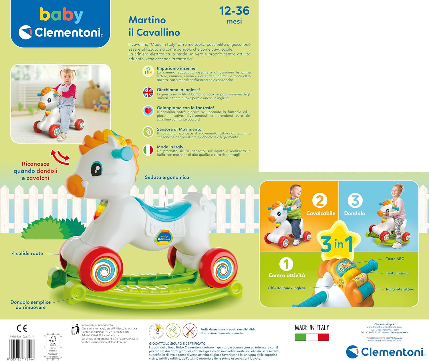 Clementoni - Premiers pas, Multicolore, 17854 Jucarii Bebe Naty Shop