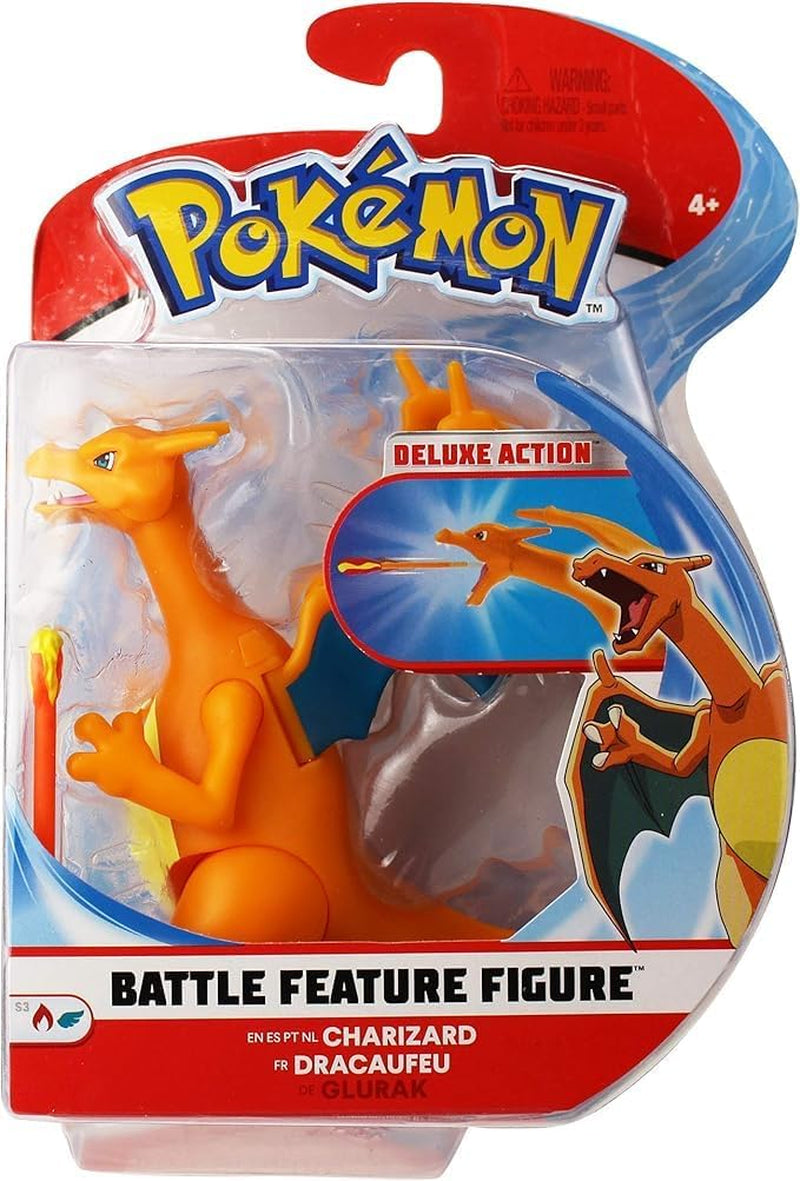 Pokémon PKW0368 - Figurine Battle Feature - Figurine mobile officielle Glurak 11,5 cm Figurines Naty Shop