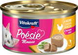 Vitakraft Poésie Mousse, nourriture humide pour chat, mousse aérée, au poulet, sans sucre ni céréales ajoutés (12 x 85g)