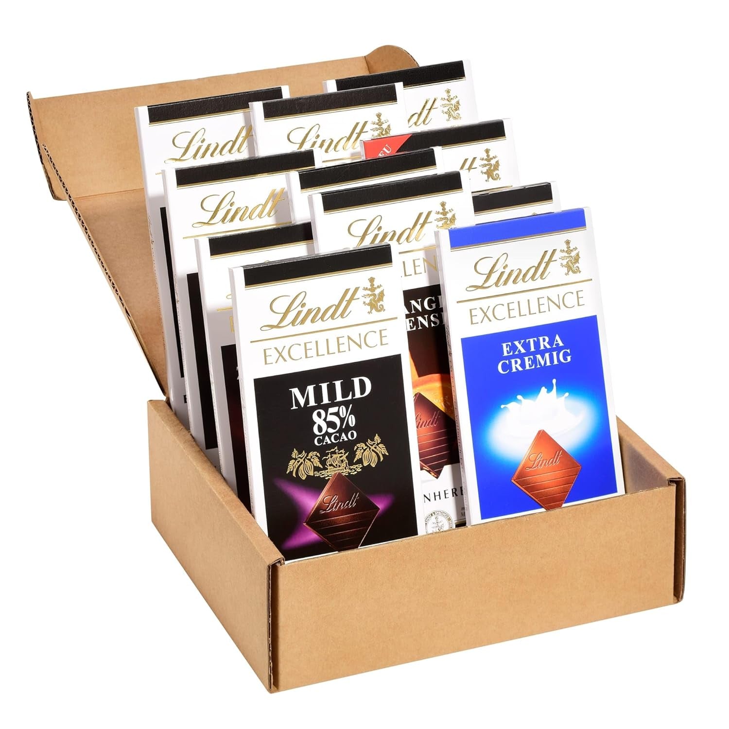 Coffret cadeau praliné au chocolat Lindt | 477g | 5 boîtes de pralines Lindt dans les variantes : Exquis, Mini Praliné, Cadeau LINDOR, Petit Merci, Du Coeur | Cadeau praliné | Cadeau chocolat