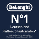 De'Longhi Magnifica Evo Next - Expresso entièrement automatique Perfetto avec mousseur à lait LatteCrema, 13 boissons à une touche, cafetière et cappuccino, écran tactile couleur, titane (ECAM312.80.TB)