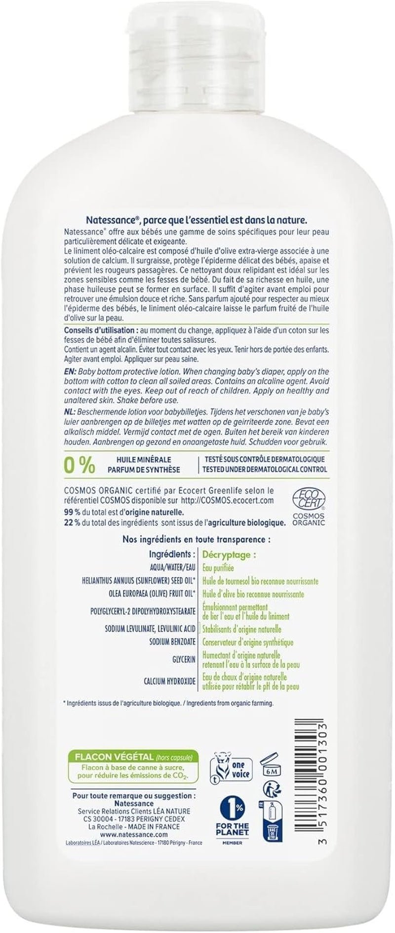 Bébé naturel oléoliniment 500 ml Enfant - Bains et soins Naty Shop