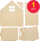 Baker Ross FN199 Construisez votre propre maison de poupée en bois - Kit de construction de maison de poupée 1 pièce pour kit d'artisanat pour enfants