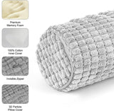 Rouleau de cou avec housse, oreiller de voyage en mousse à mémoire de forme 11 x 45 cm, oreiller cervical en peluche lavable par endroits pour soulager les douleurs cervicales, oreiller cervical pour la maison, le bureau, les voyages, le yoga, les oreillers orthopédiques cervicaux à cylindre rond Naty Shop