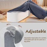 Grand oreiller de lecture pour lit et canapé, oreiller de dos pour adulte avec support de cou et accoudoirs, oreiller de dossier ergonomique avec poche et housse lavable pour se reposer, lire, regarder la télévision (WH)