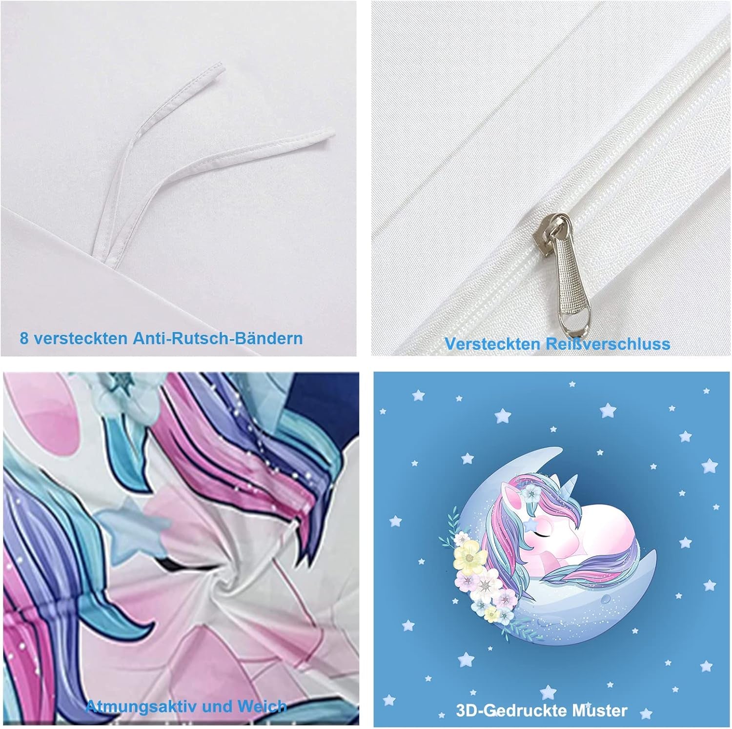 Linge de lit enfant Licorne Soft, microfibre Linge de lit - enfant Naty Shop