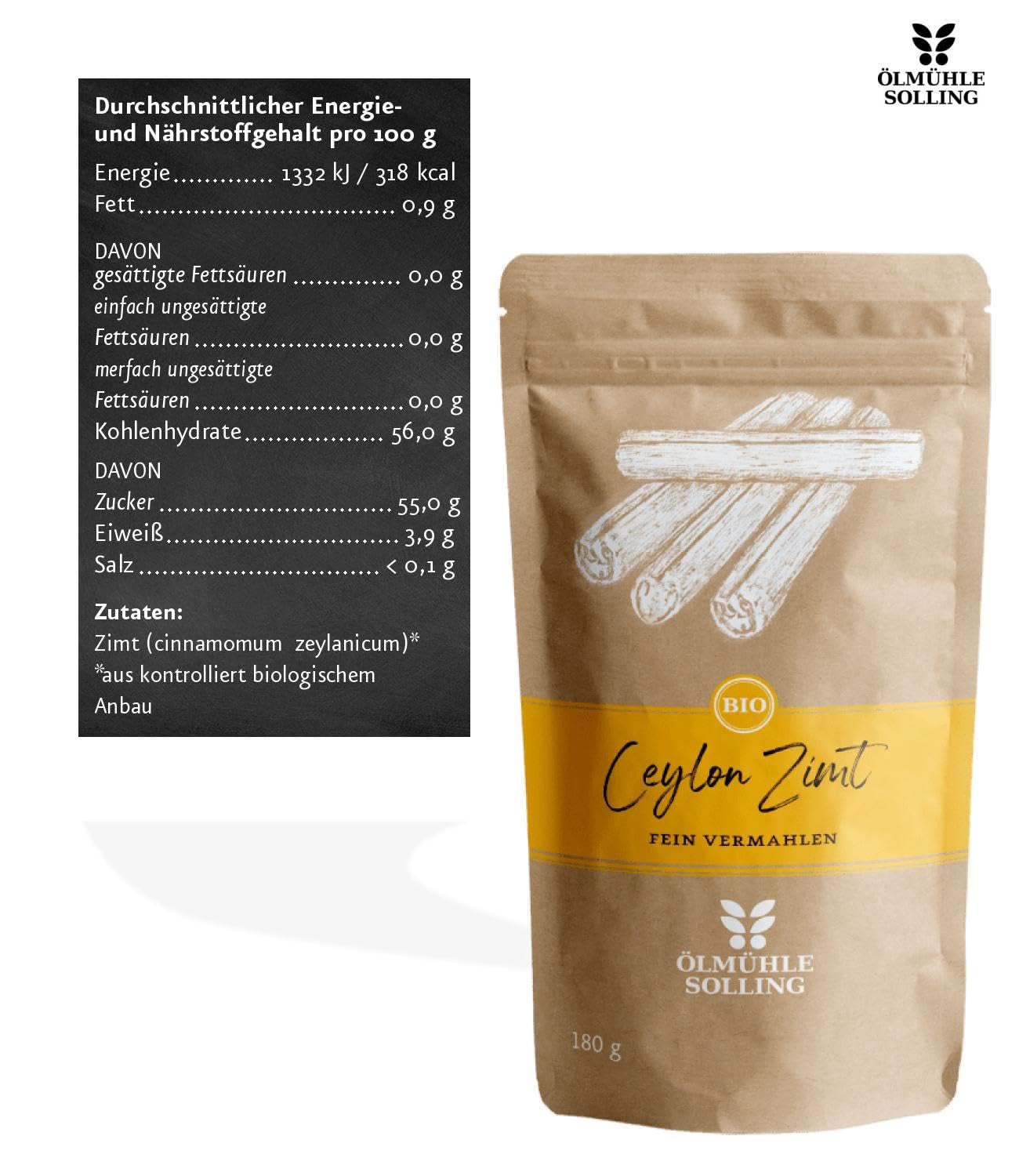 - BIO Ceylan Zimt | Ceylan Zimtpulver aus contrôle biologique Anbau | Zimtpulver fein vermahlen aus ganzen Zimtstangen. Idéal pour Muesli, Milchreis, Gebäck uvm. | Contenu : 180 g