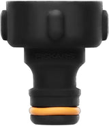 Connecteur de robinet Fiskars, pour robinets, Ø 21 mm (G 1/2"), FiberComp, taille universelle, 10 g, noir/orange, 1027053