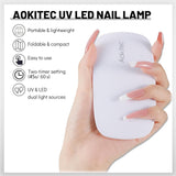 Aokitec Mini lampe UV LED, lampe à ongles gel UV, sèche-ongles portable pour tous types de vernis à ongles en gel, outil de durcissement en forme de souris, compact, léger avec câble USB (blanc)