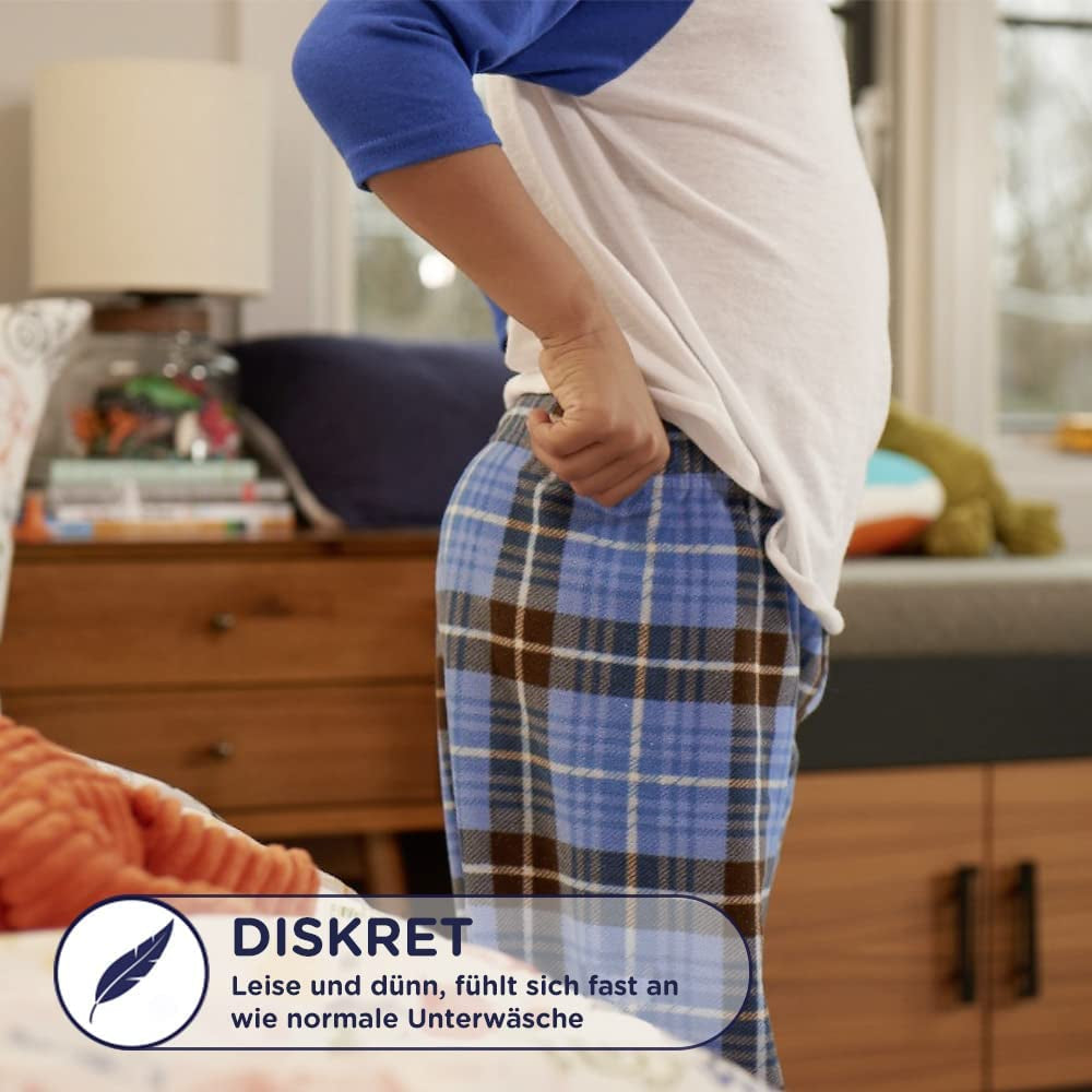 DryNites Couches absorbantes pour énurésie nocturne pour garçons de 4 à 7 ans (17 à 30 kg), paquet mensuel géant, 64 unités