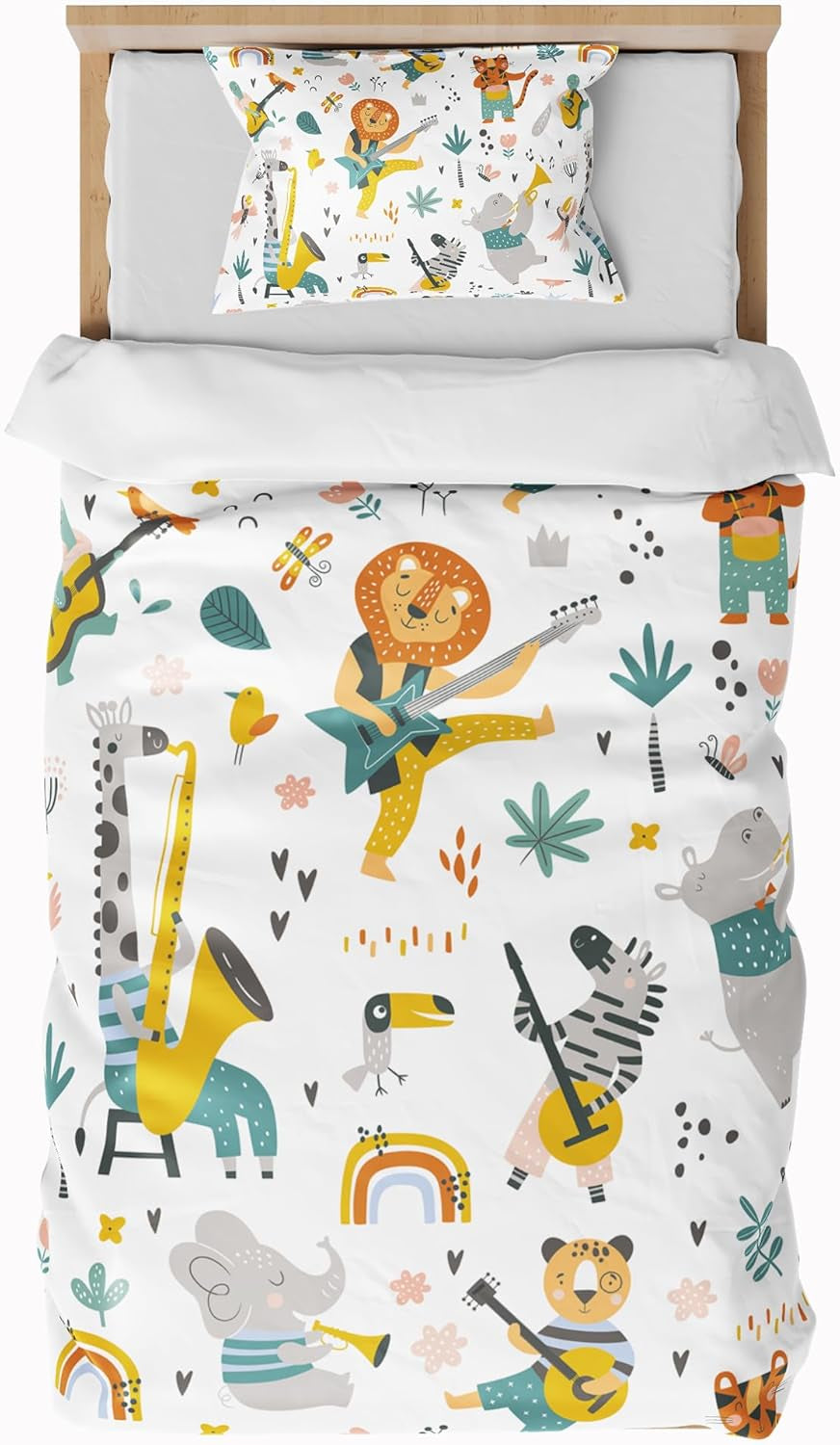 Linge de lit pour enfants, garçons, différents modèles, avec fermeture éclair, microfibre polyester Linge de lit - enfants Naty Shop Animaux 100X135 Cm + 40X60 Cm