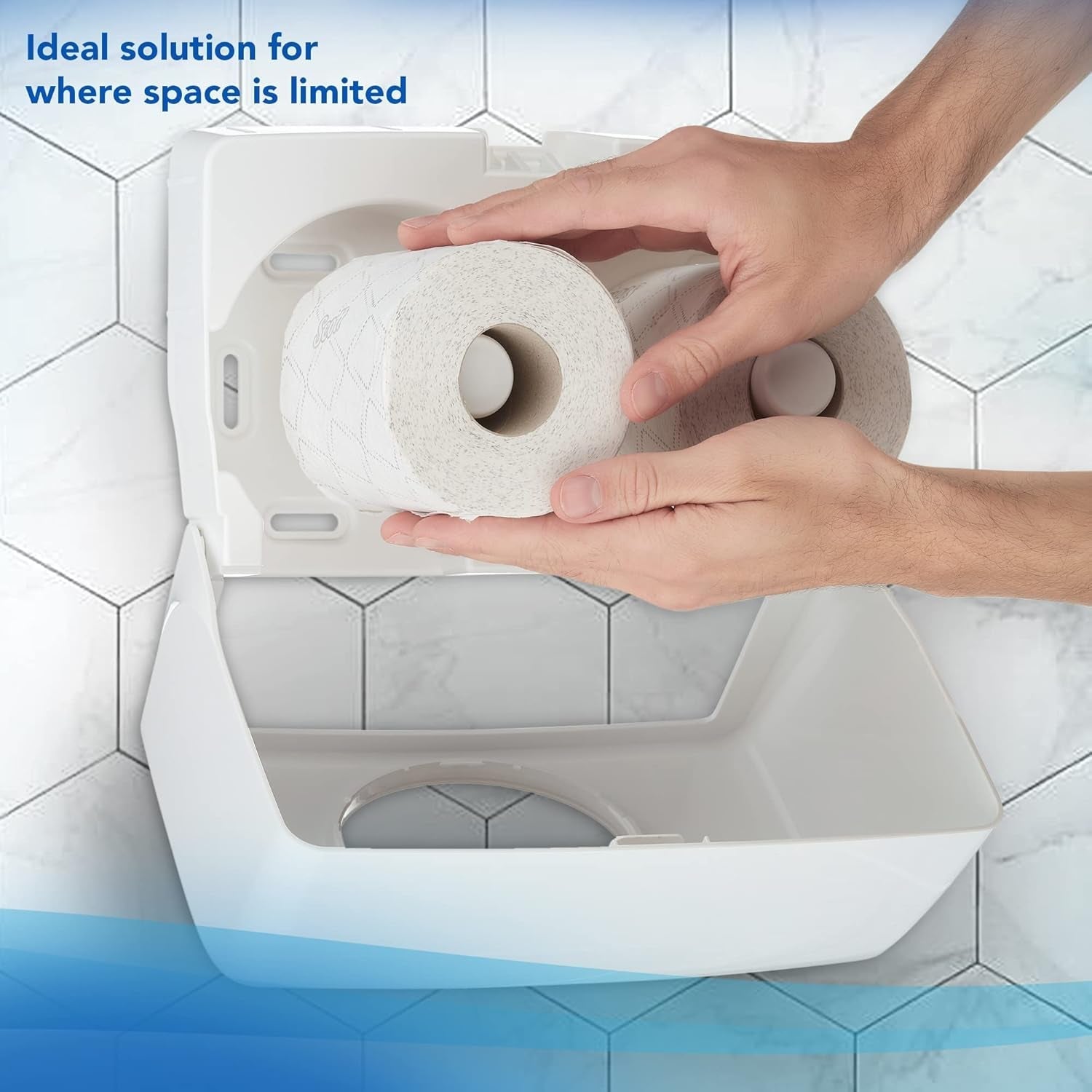 Papier toilette Scott® Essentialtm 8519 Papier toilette en fibres recyclées blanc 2 épaisseurs certifié FSC 64 rouleaux X 350 feuilles (total 22 400 feuilles)