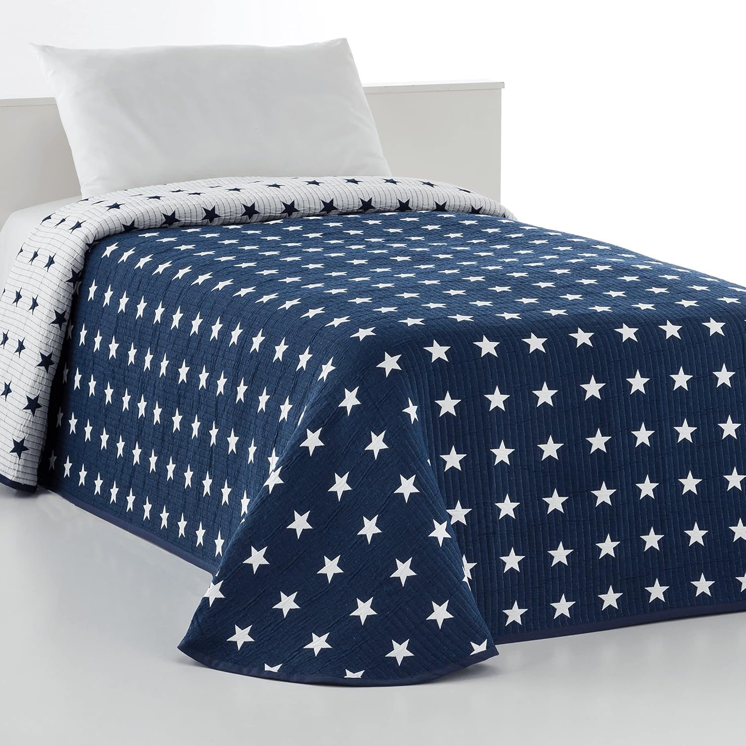 VIALMAN couvre-lit Sofia 10 lit king size | courtepointe étoile | taille de la couette 250 X 270 cm | couvre lit & jeté de canapé bleu marine Lits et Couvertures Besuche den VIALMAN-Store Bleu marine Cama 135 : 230 Cm X 270 Cm