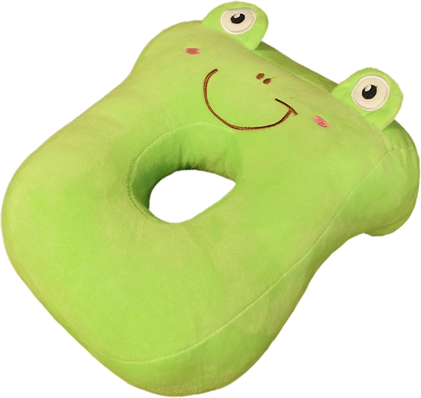 Naty Shop Oreiller de bureau en coton à mémoire de forme avec trou d'oreille mignon et doux pour dormir sur le côté pour femmes, filles et enfants (gris chaton) Oreillers orthopédiques cervicaux Naty Shop Green Frog
