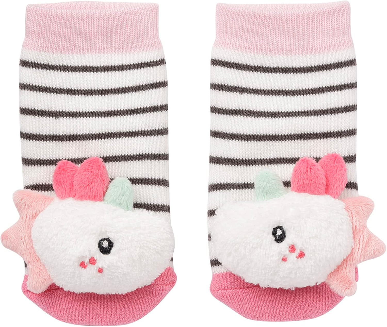 Fehn Play Glove Safari - Marionnettes à doigts pour bébé singe et éléphant et chaussettes cloches pour bébé licorne - chaussettes bébé avec fonction cloche et tête de licorne - stimulent la motricité et les sens Bebe Toys Naty Shop
