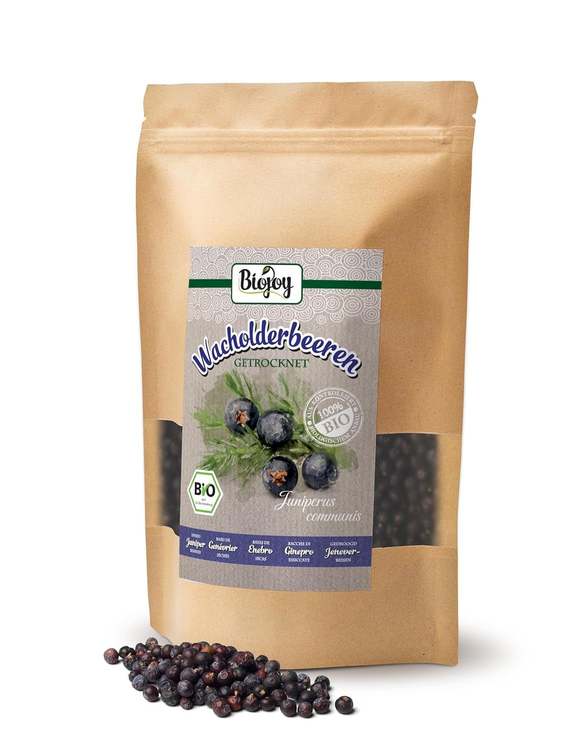 Fruit de genévrier bio Biojoy (250 g), séché et entier, sans additifs (Juniperus communis) Produits déshydratés Naty Shop