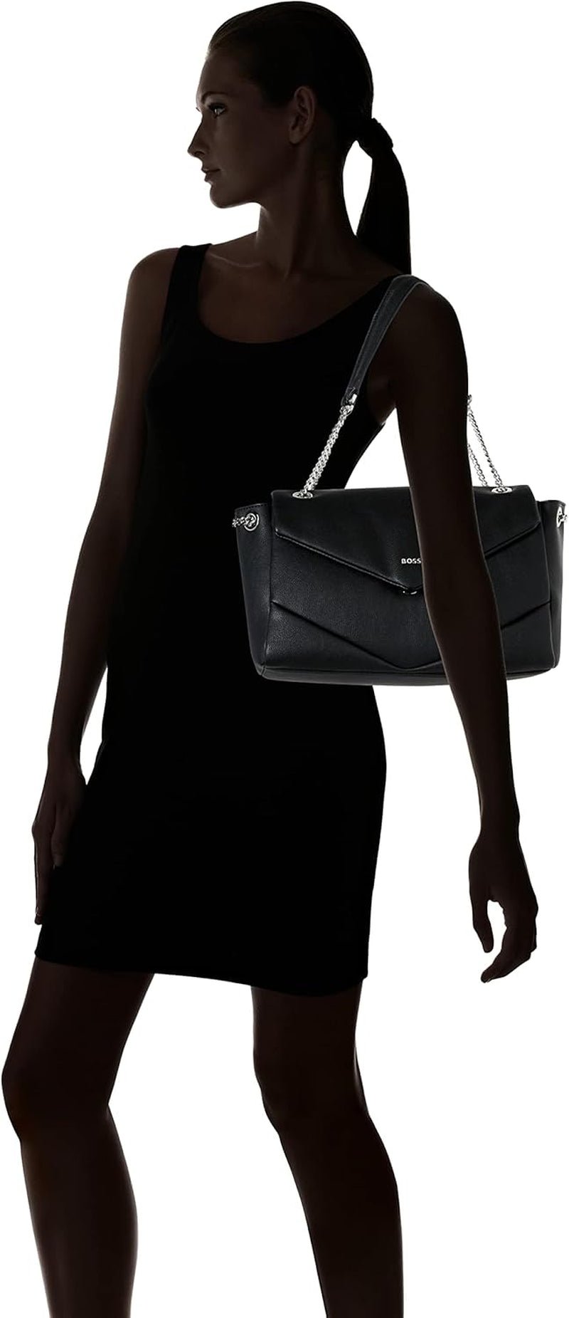 BOSS Mesdames Katlin Sh. Bag-Q Sac à bandoulière Noir1 Taille unique Sacs pour femmes Naty Shop