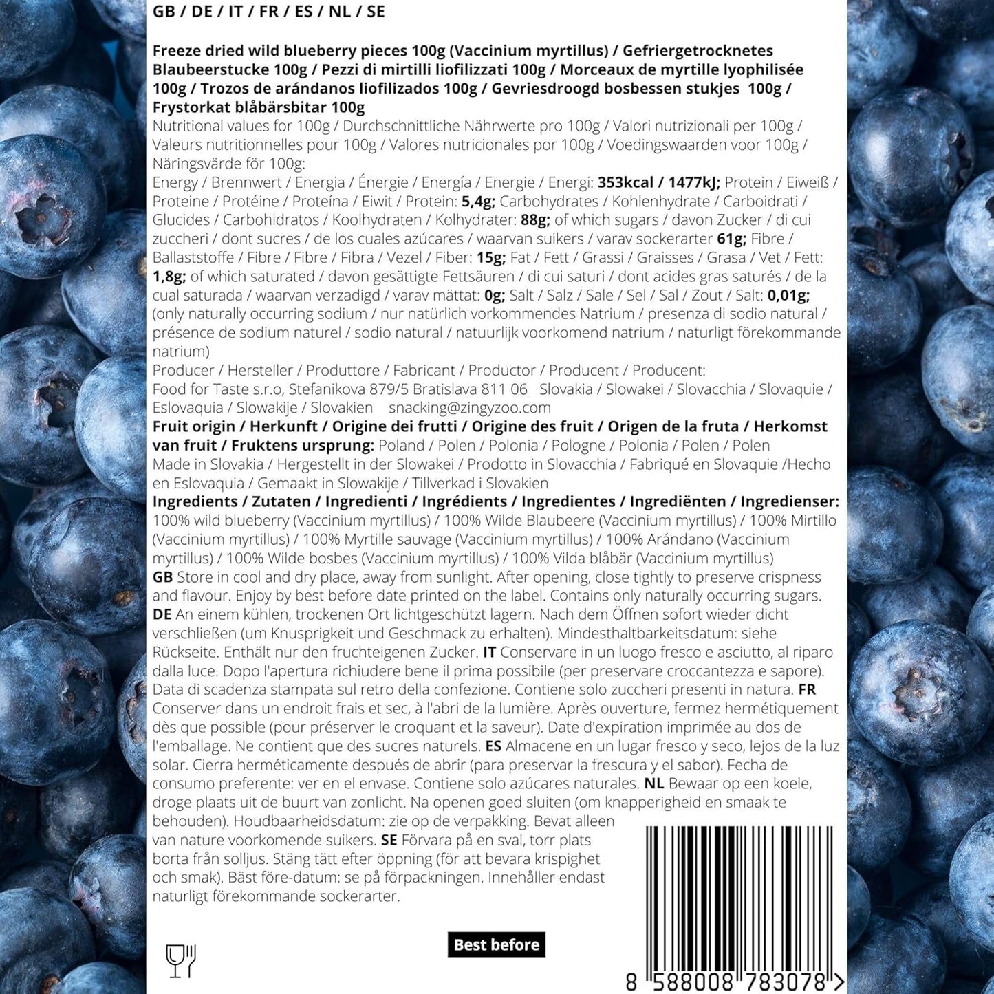 Morceaux de canneberges séchées | 100 % myrtilles sauvages lyophilisées Vaccinium Myrtillus | Poudre de myrtille sauvage Poudre de fruit de myrtille Lyophilisée Myrtilles séchées Produits déshydratés Naty Shop