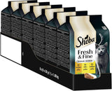 Sheba Portion Pouches Nourriture humide pour chat, paquet multiple de gelée fraîche et fine de dinde et de poulet, 6x6x50g - Nourriture pour chat de haute qualité en gelée de dinde et de poulet