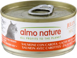 Almo Nature HFC Jelly - Nourriture humide pour chat adulte - Saumon et Carottes - Qualité humaine, Sans gluten - 6 x 70g