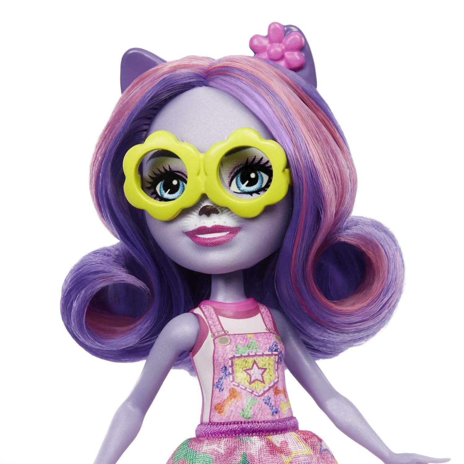 Enchantimals HHB90 - Poupée Hadley Husky (environ 15 cm) et figurine d'animal chien de traîneau, petite poupée avec jupe amovible et accessoires, excellent cadeau pour les enfants à partir de 4 ans