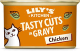 Lily's Kitchen Nourriture humide naturelle pour chats adultes, en conserve, morceaux savoureux dans une sauce au poulet, recette sans céréales (24 plateaux x 85 g)