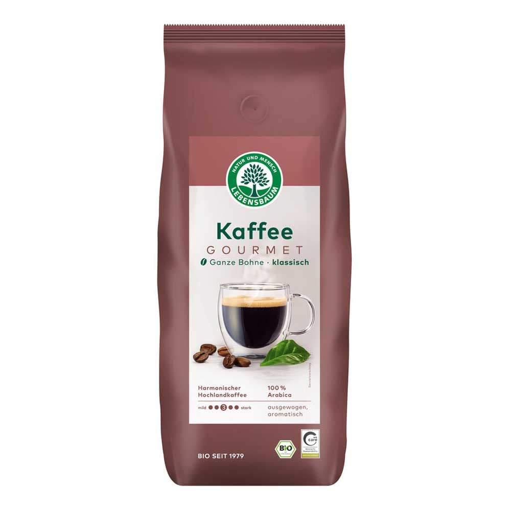 Lebensbaum - Café Gourmet, Classique, Grains Entiers - 1000 g - Paquet de 4