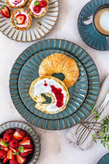 MÄSER 931966 Série Confino Service de table pour 4 personnes, look vintage moderne, service de petit-déjeuner en céramique, 12 pièces, couleur essence avec accents noirs, grès