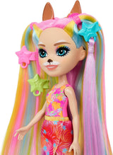 Poupées Enchantimals, poupée à cheveux de luxe Sunshine Beach et ami animal, petite poupée avec jupe amovible et accessoires, cadeaux pour enfants, HTJ70 Naty Shop Dolls