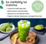 Poudre de matcha de qualité cérémonielle Purechimp 50 g. Poudre de thé 100 % pure cultivée à l'ombre pour les lattés, les infusions et les recettes. Pot recyclable. Riche en antioxydants.