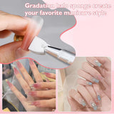 Pinceaux à ongles,100 pièces de pinceaux pour Nail Art avec pinces métalliques,éponge à ongles,pinsel à ongles,accessoires de manucure pour ongles,une variété de modèles d'art d'ongle dégradés à utiliser