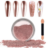 Chrome Nagel Pulver Spiegel Effekt Metallic Staub Holographische Glitter Glasierte Maniküre Dekoration Reflektierendes Pigment For DIY Gel Polish Nail Art, Harz Handwork, Geschenke for Gold
