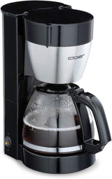 Cloer 5009 Machine à expresso à filtre gardant au chaud jusqu'à 8 tasses 800 W avec carafe isolée en acier inoxydable 1x4 tasse filtrante noir