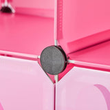 Relaxdays Etagère chambre enfant, château de princesse, plastique, meuble DIY avec portes, HBT : 128 X 110 X 37 Cm, rose Naty Shop Dollhouses