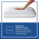 Oreiller en mousse à mémoire de forme Sealy Essentials Standard Blanc 2 pièces Naty Shop Oreillers standard