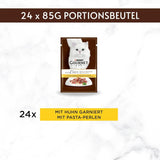 Nourriture humide pour chats Gourmet à la carte avec poulet, épinards et perles de pâtes, paquet de 26 (26 x 85 g)