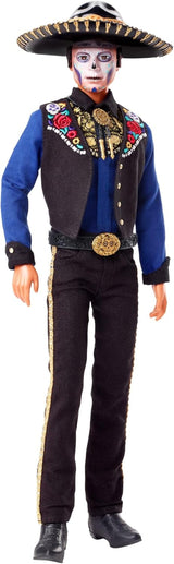 Ken Barbie 2022 Día De Muertos Poupée avec chemise, gilet et sombrero, peinture pour le visage Calavera, cadeau pour les collectionneurs