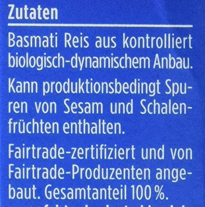 Riz Basmati bio Davert en sachets cuisson, 2 sachets, 250g