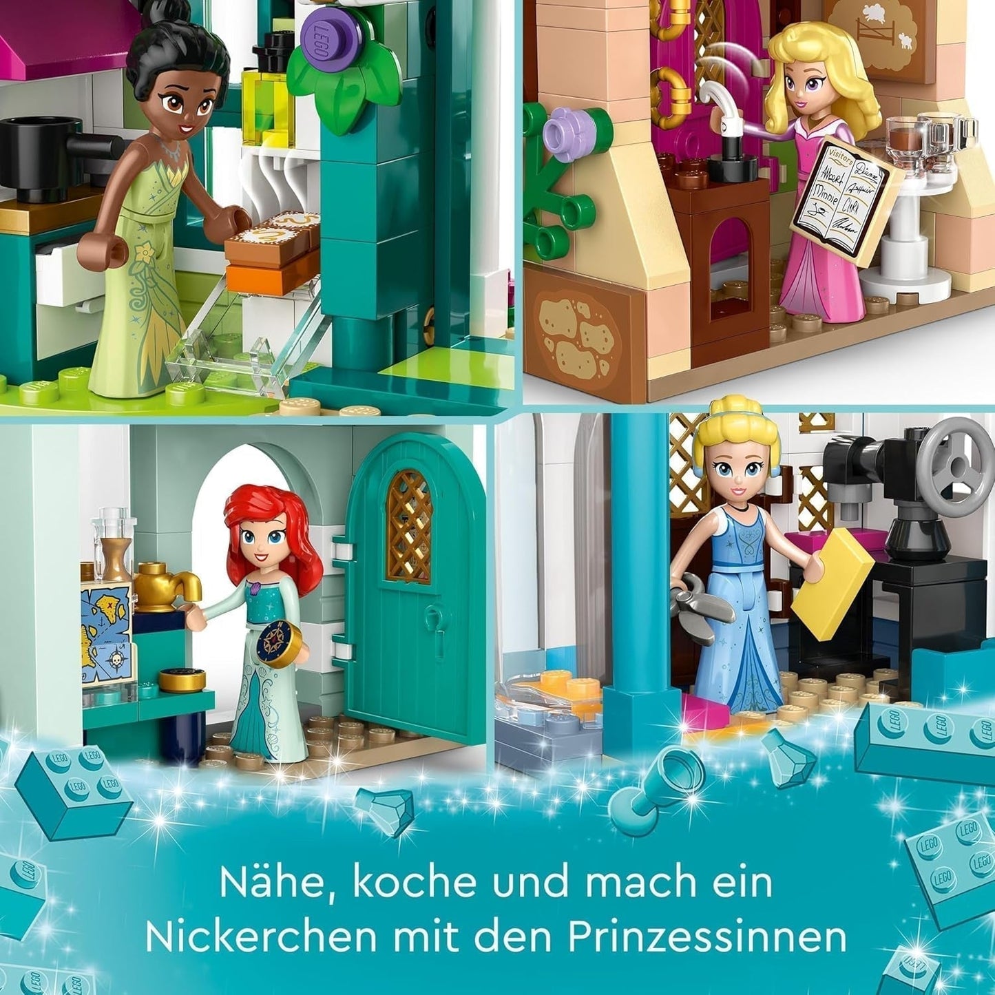 LEGO Disney Princess : Disney Princess Adventure Market, maison de jouets avec 4 poupées dont Cendrillon et Ariel, coffret de jeu avec carte au trésor, cadeau pour filles et garçons à partir de 6 ans 43246 Jeux de construction Besuche den LEGO-Store