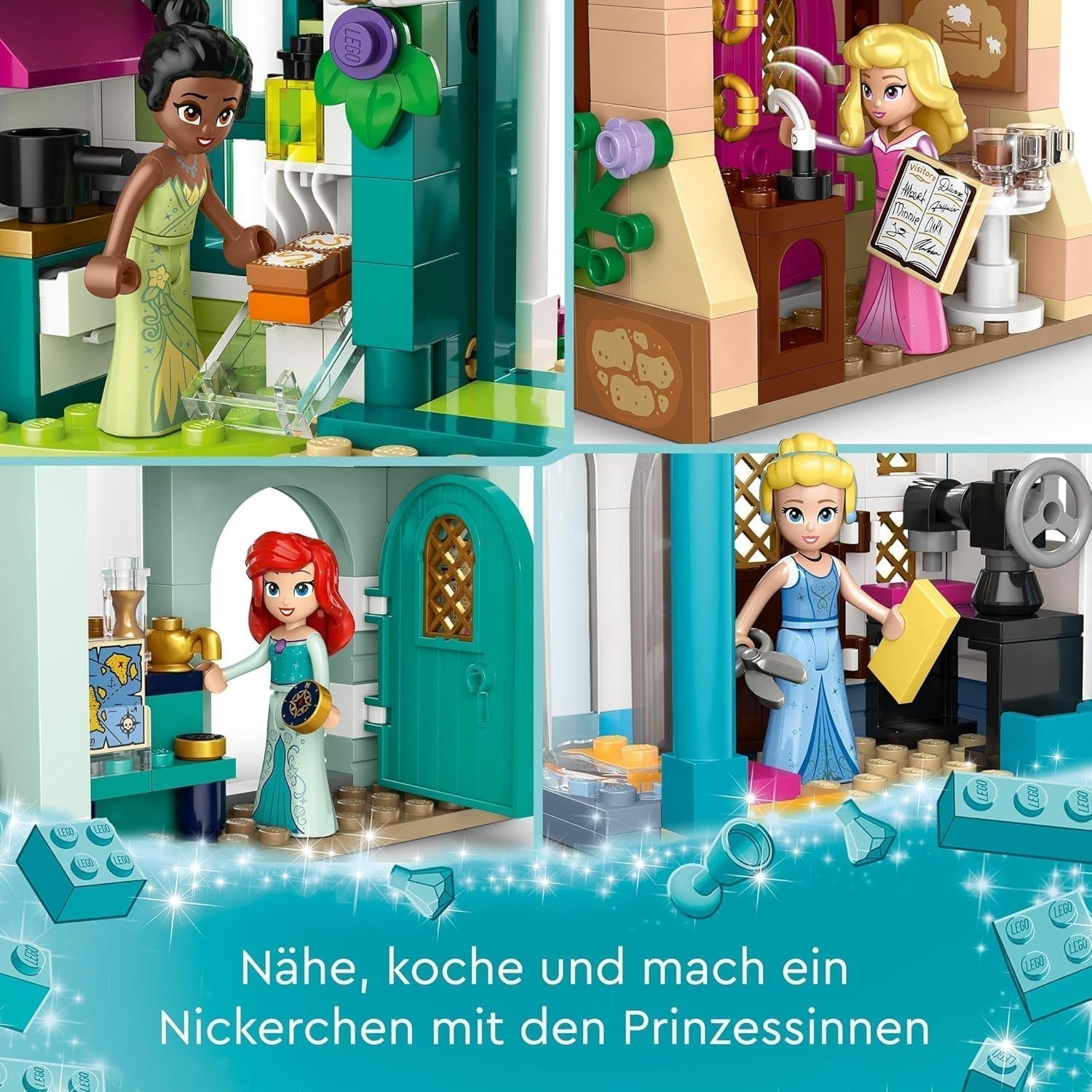 LEGO Disney Princess : Disney Princess Adventure Market, maison de jouets avec 4 poupées dont Cendrillon et Ariel, coffret de jeu avec carte au trésor, cadeau pour filles et garçons à partir de 6 ans 43246 Jeux de construction Besuche den LEGO-Store