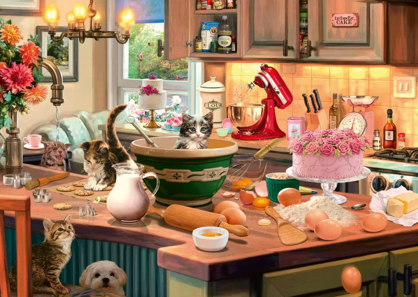 Schmidt Spiele 59919 Puzzle secret, À la table de la cuisine, 1 000 pièces, Coloré, Grand Puzzle Naty Shop