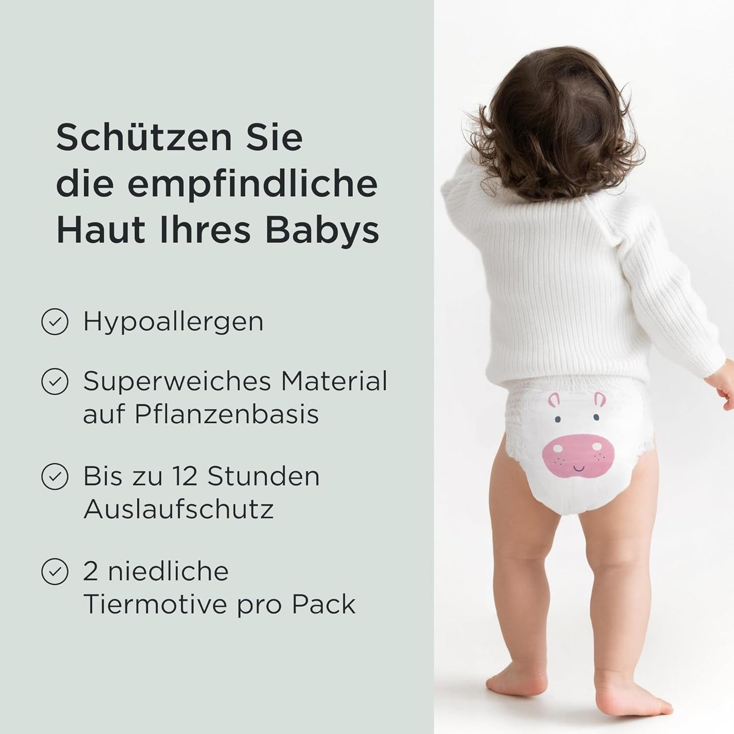 Kit & Kin Premium Eco Couches, taille 4 (9-16 kg), 132 couches, à base de plantes et hypoallergéniques, protection fiable contre les fuites, végétaliennes et sans cruauté envers les animaux