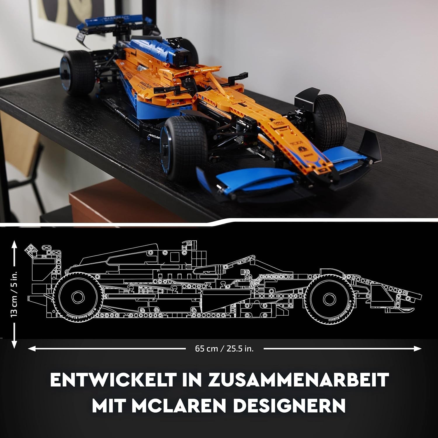 Lego Technic Mclaren Formula 1 Racing Car - Modèle F1 adulte avec moteur V6 et direction - Cadeau pour les fans de sports mécaniques et les collectionneurs - 42141 Jeux de construction Besuche den LEGO-Store